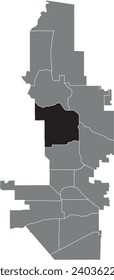 Mapa de ubicación resaltado en blanco y negro del pueblo urbano DEER VALLEY dentro del mapa administrativo gris de la ciudad de PHOENIX, ARIZONA