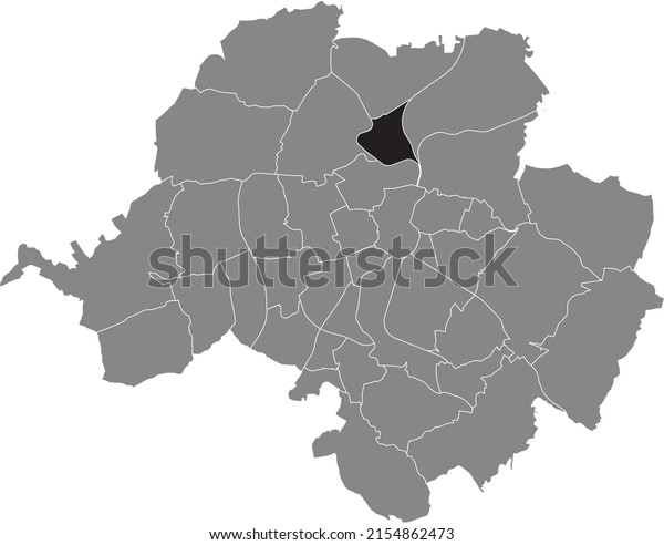 Black flat\
blank highlighted location map of the FURTH DISTRICT inside gray\
administrative map of Chemnitz,\
Germany