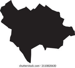 Black flat blank vector map of the Dutch regional capital city of UTRECHT, NETHERLANDS