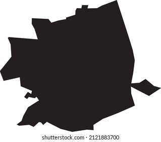 Black flat blank vector map of the Dutch regional capital city of APELDOORN, NETHERLANDS