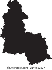 Black flat blank vector map of the Ukrainian administrative area  of SUMY OBLAST, UKRAINE