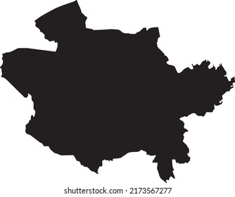 Black flat blank vector map of the German regional capital city of OSNABRÜCK, GERMANY