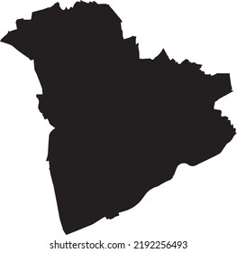Black flat blank vector map of the German regional capital city of RECKLINGHAUSEN, GERMANY