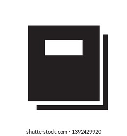 black flat book icon symbol sign, vector, eps 10