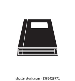 black flat book icon symbol sign, vector, eps 10
