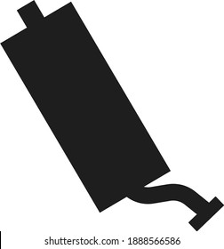 Black Flat Car Silencer Concept Illustrated Icon 