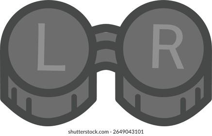 Black flat color contact lens icon fit for icon on optic store menu	