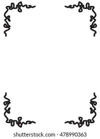 Black flat corners illustrator elements