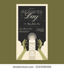 Black Flat Design All Saints Day Social Media Story