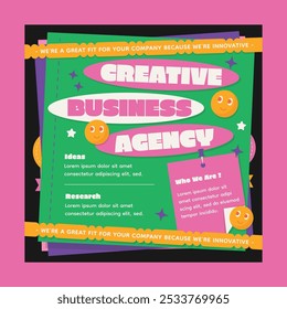 Black Flat Design Creative Business Agency Social Media Post