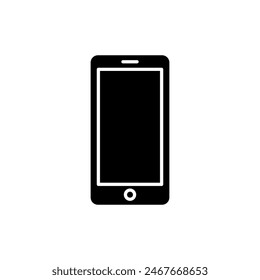 Schwarzes flaches Design-Smartphone-Vektorgrafik-Symbol