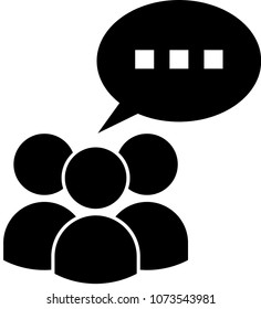 Black flat group with chat bubble