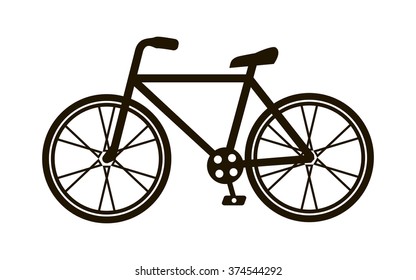 Black flat icon bicycle on a white background