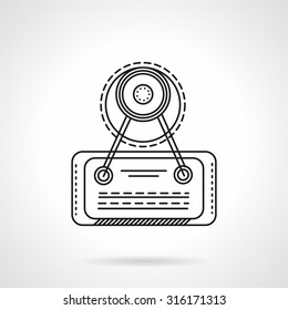Black flat line style vector icon for door signboard. Hotel elements, room reservation, shop signboard. Elements of web design for business or website.