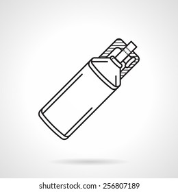 Black flat line vector icon for dioxide bottle for paintball marker on white background.