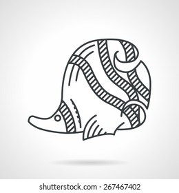Black flat line vector icon for underwater creatures on white background. Striped butterflyfish