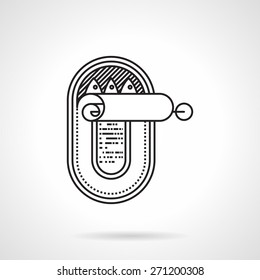 Black flat line vector icon for tin fish can with ring pull on white background.