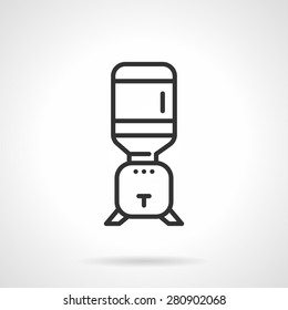 Black flat line vector icon for water cooling equipment for home or office on white background.