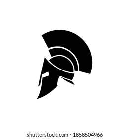 black flat logo of spartan helmet