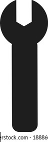 Black Flat Nut Wrench Concept Illustrated Icon