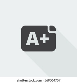 Black flat Rating icon with long shadow on white background