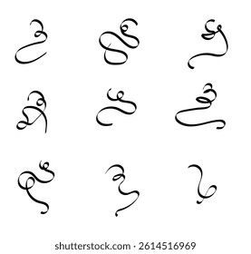 Black flat ribbon vector, clipart decoration illustration, banner