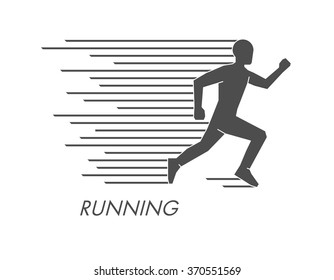 Black Flat Running Logo Icon Vector Stock Vector (Royalty Free ...