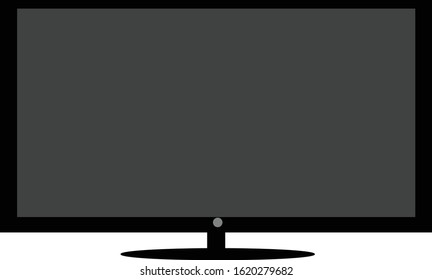 Black flat screen tv On a white background