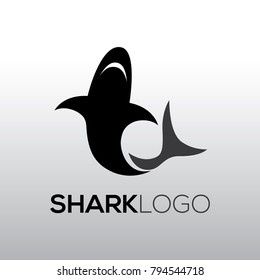 Black Flat Shark Logo