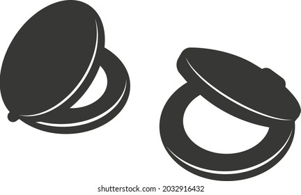 Black flat silhouette of a castanet. Vector illustration of handmade castanets. A musical percussion instrument. The image is isolated on a white background.