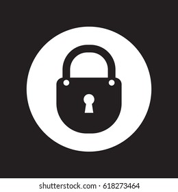 Black flat simple padlock vector icon.