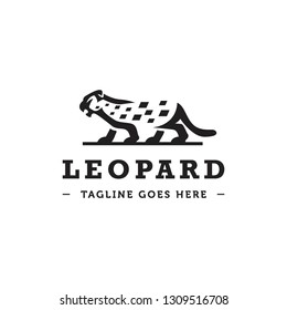 Black Flat Snow Leopard Logo Icon Stock Vector (Royalty Free ...