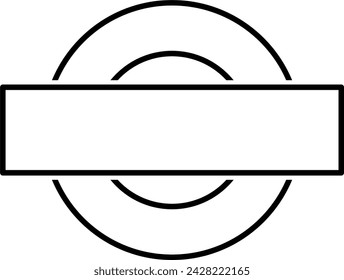 Black Flat Stamp Badge Sign Symbol Icon with Blank Space for Text. Vector Image.