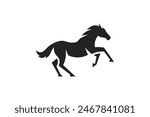 black flat style horse silhouette vector