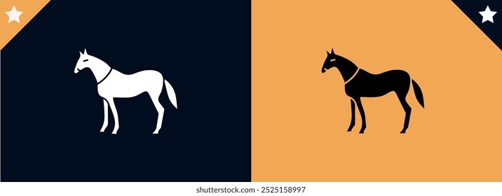 black flat style horse silhouette vector