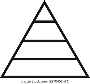 Pyramidendesign im schwarzen Flachstil.