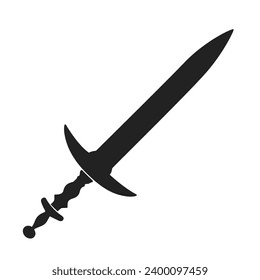 Black flat sword silhouette vector