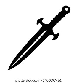 Black flat sword silhouette vector