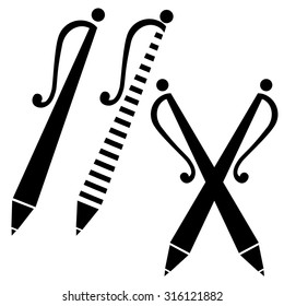 Black flat symbol pen