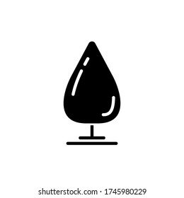 Icono de árbol plano negro aislado en fondo blanco. El estilo moderno minimalista. Ilustración vectorial.