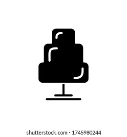 Icono de árbol plano negro aislado en fondo blanco. El estilo moderno minimalista. Ilustración vectorial.