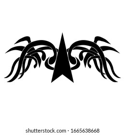 Black Flat Tribal Wing Art