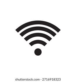 Schwarzes flaches Wi-Fi-Symbol für drahtlose Internetverbindung
