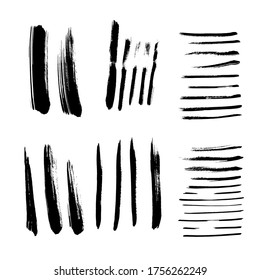 Black flatted vector paint brush stroke ink texture
