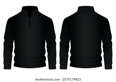 Black fleece long sleeve. vector