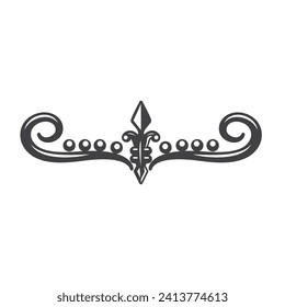 black fleur de lis icon vector element concept design template