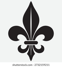 Black fleur de lis symbol on a light gray background heraldry royalty