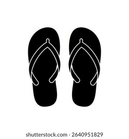 black flip flop icon for summer vibes