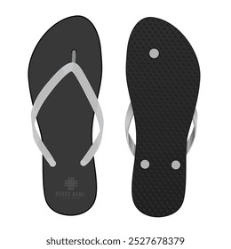 ilustração de modelo de flip flops preto