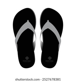 ilustração de modelo de flip flops preto